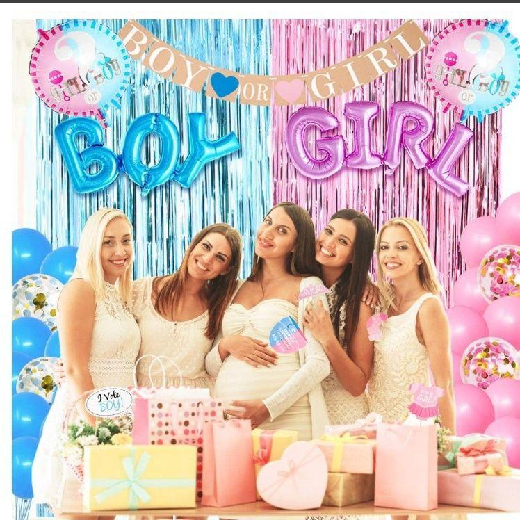Gender Reveal Party Supplies Baby 36 Boy Girl Balloon Printed Gender Reveal Balloon Set