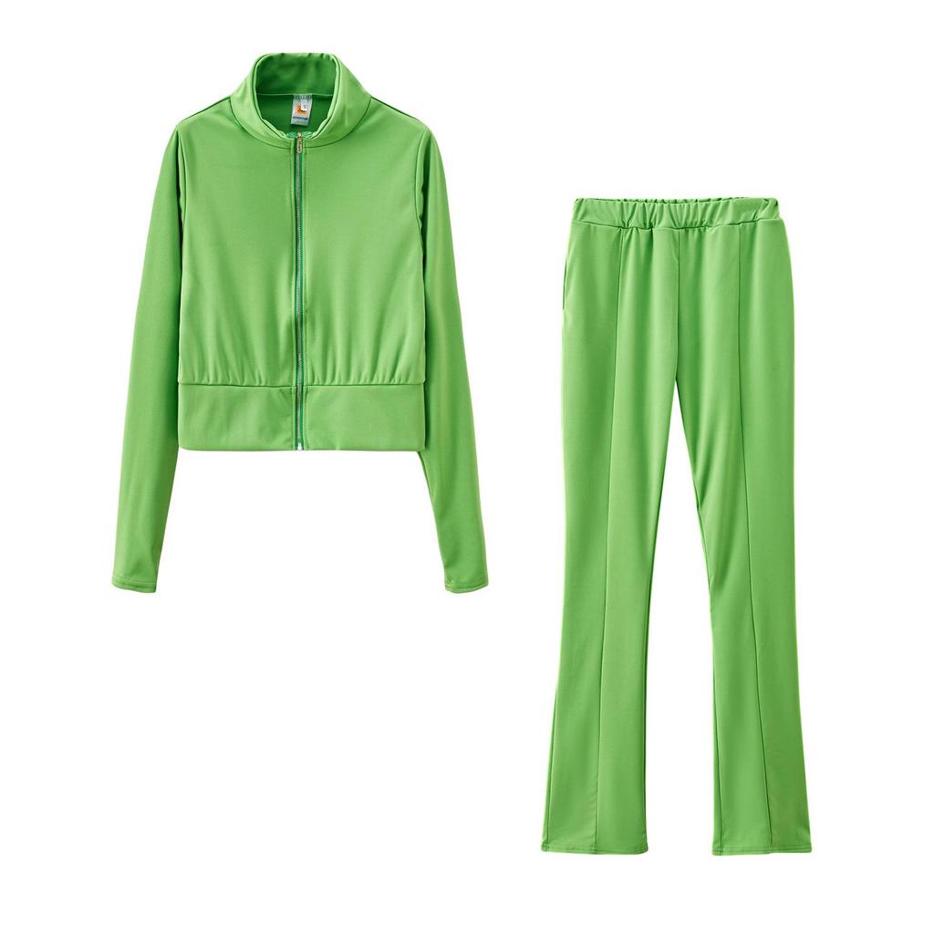 European & American Fashion Casual Solid Color Sports Two-Piece Suit