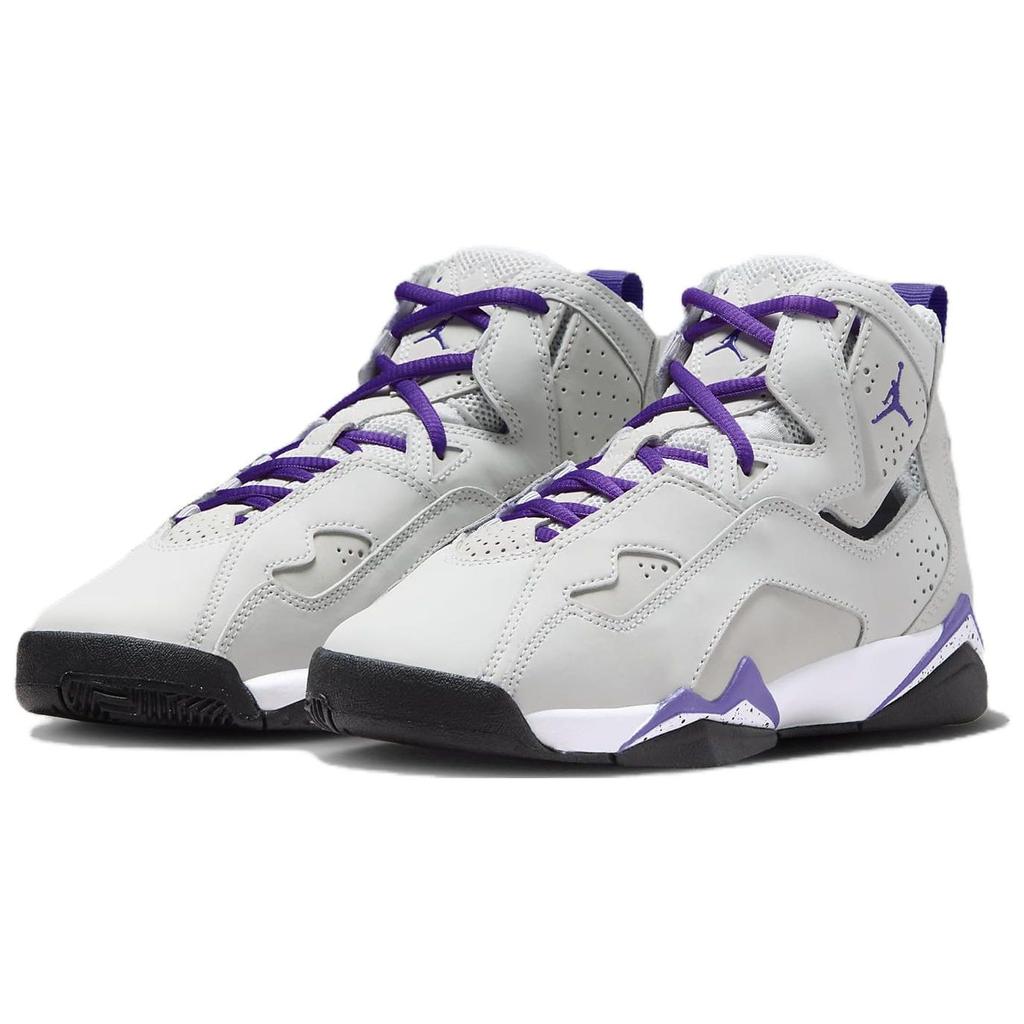 Air Jordan True Flight GS Base Grey Purple Venom Kids Sneakers Light-Base-Grey White Black 343795-052