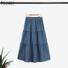 Женские повседневные свободные длинные юбки с эластичной резинкой на талии