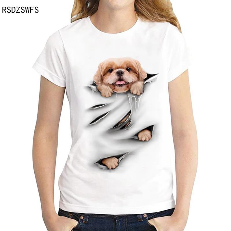 Женский топ Йоркширский терьер с 3D принтом собаки, повседневная летняя рубашка с короткими рукавами для мужчин и женщин, модная повседневная футболка с круглым вырезом