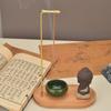 1PC Brass Smoke Backflow Incense Holder With Wooden Incense Tray Ceramic Ash Catcher