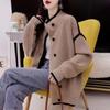 Design Sense Stand Collar Loose Cardigan Sweater Women Knitting Coat Fashion Autumn and Winter 2022 Cardigan Sweater Female