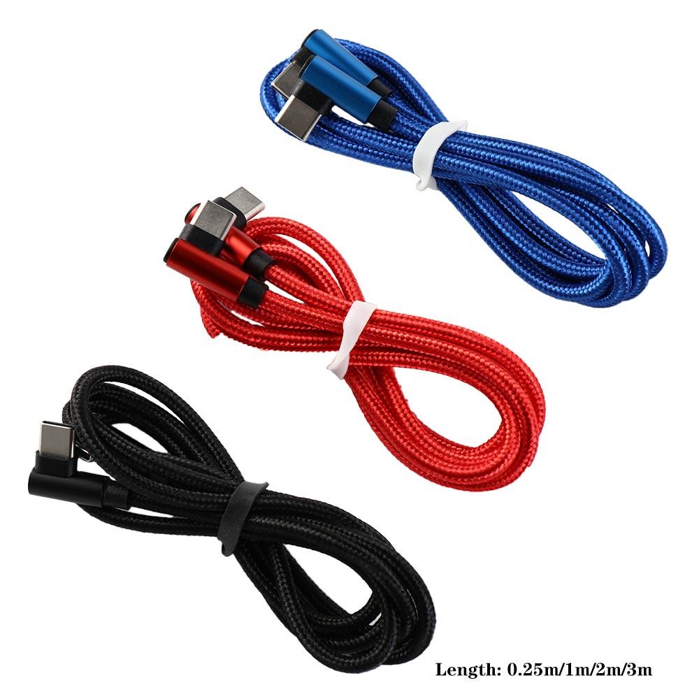 3A 90 градусов кабель для быстрой зарядки данных Двойной коленчатый USB Type C на USB C Кабель для быстрой зарядки Кабель типа C Провод для зарядки Кабель для передачи данных