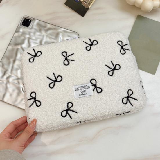 Милый чехол для ноутбука с вышивкой, мягкая сумка для планшета, застежка-молния, ударопрочный плюш