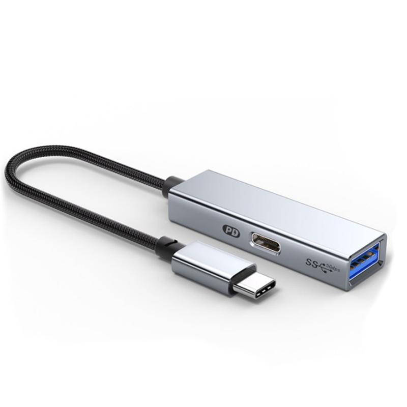 2-в-1 USB C OTG Адаптер для зарядки USB 3.2 Gen1 OTG Разветвитель PD60W Быстрая зарядка 5 Гбит/с Передача данных Кабель для телефона