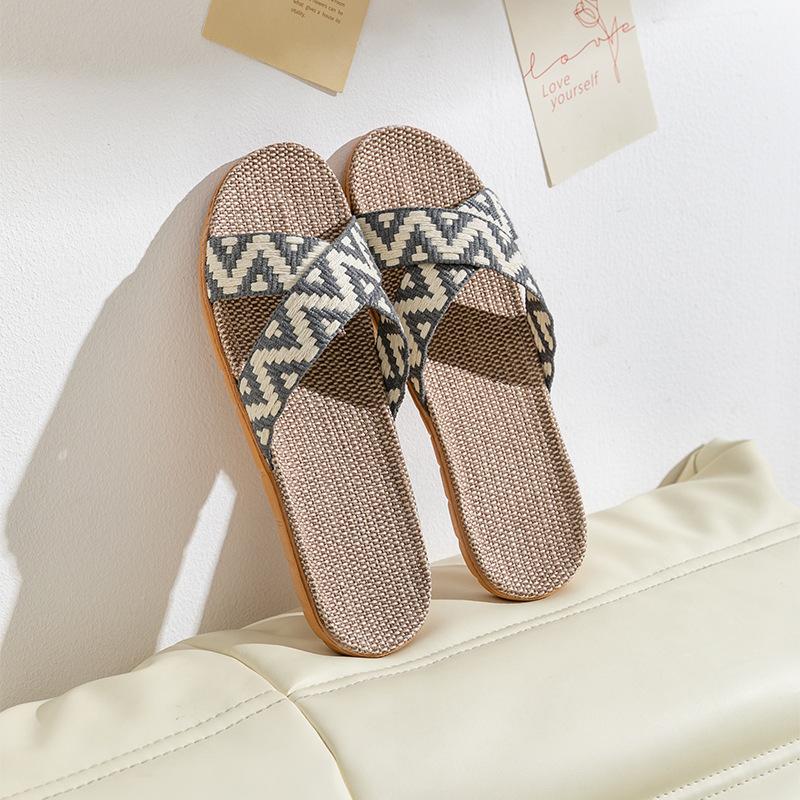 Linen Shoes, Thick-soled Straw Sandals, Indoor