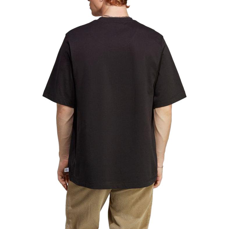 Adidas T Shirts Men's Jet Black Crew Neck Moderate Straight Fit IC4104