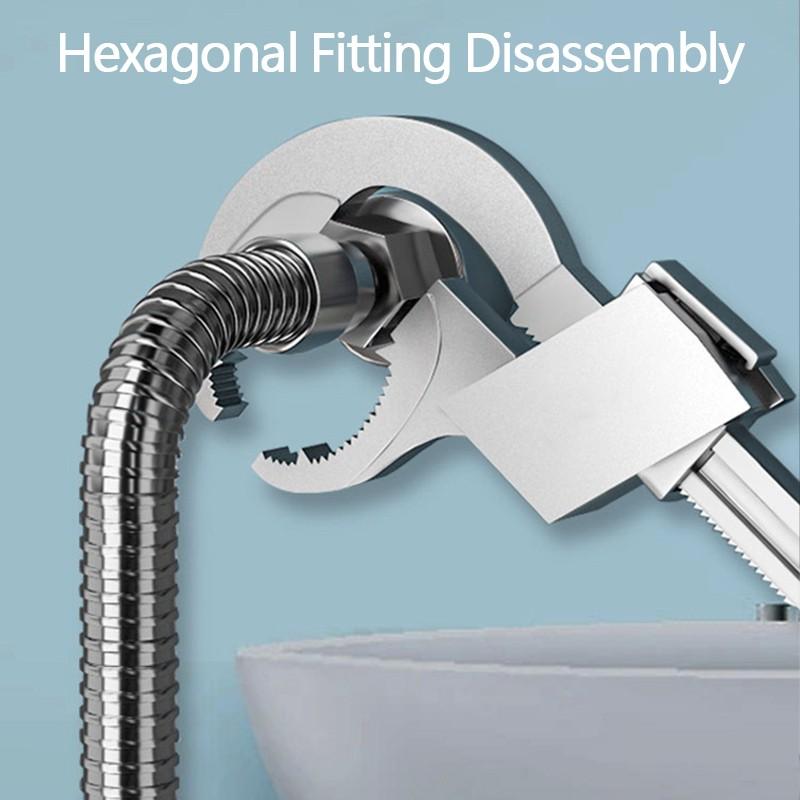 Многофункциональный ключ Регулируемый большой гаечный ключ 80 мм Гаечный ключ Раковина Гаечный ключ Кран Канализационные водопроводные трубы Инструменты для ремонта сантехники