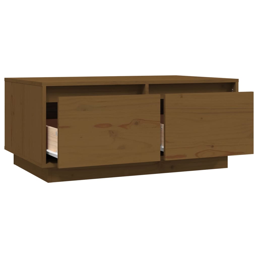Coffee Table Honey Brown 80 x 50 x 35 cm Solid Pine Wood