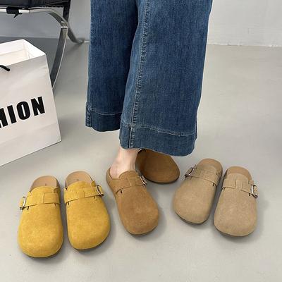 Тапочки женские весенние новые на толстой подошве с закрытым носком тапочки-полупальцы на мягкой подошве тапочки-шлепанцы