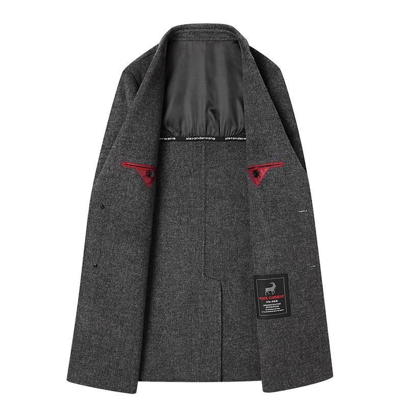 Осень и зима Новое мужское шерстяное пальто ручной работы с двумя сторонами Среднее и длинное деловое повседневное шерстяное пальто Мужское пальто