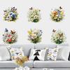 2 Sheets/Set Flower Butterflies Wall Sticker Self-adhesive Waterproof PVC Removable Living Room