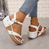 Модная обувь женская 2025 сандалии-клипсы на танкетке, летняя обувь, женские модные сандалии на платформе с ремешком и пряжкой, повседневные сандалии женские