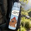 1PC Chatting Bear Cartoon Print 750ml Color Plastic Sports Water Bottle Leakproof Flip Straw Lid Suitable for Sports Office Home Use