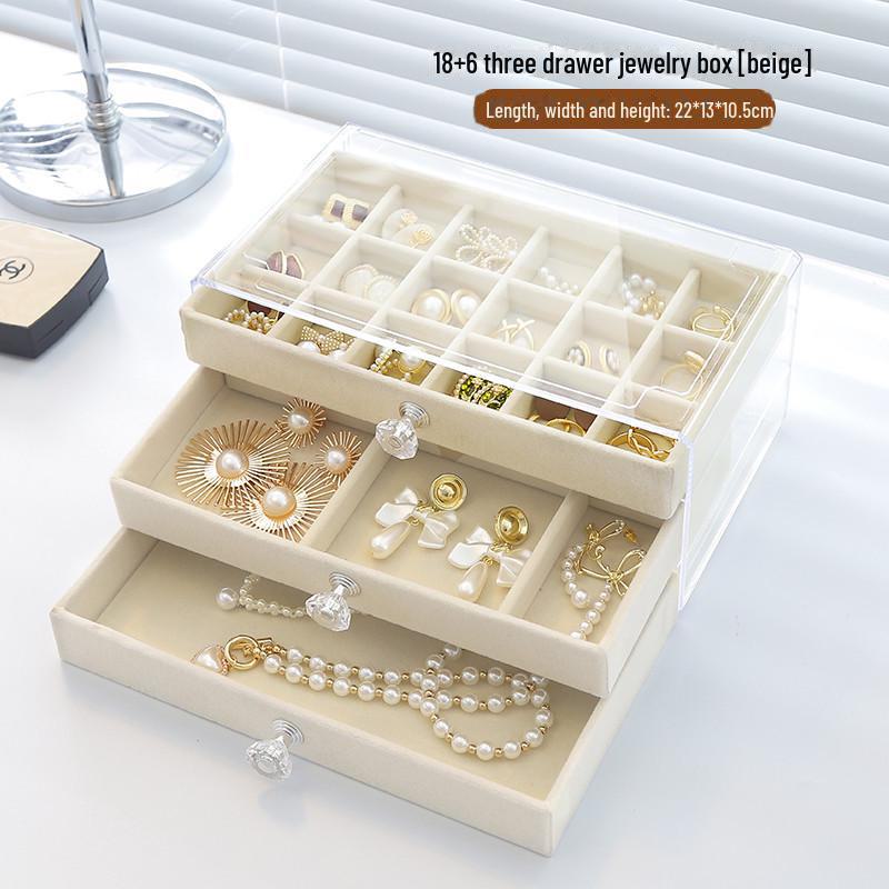 Luxury Jewelry Storage Box for Earrings, Necklaces, and Rings - Large Capacity Organizer