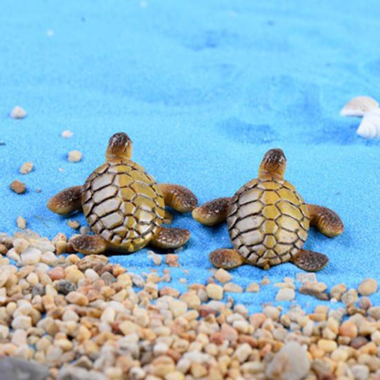 2Pcs Resin Turtle Model Miniature Fairy Garden Bonsai Dollhouse Figurine Decor