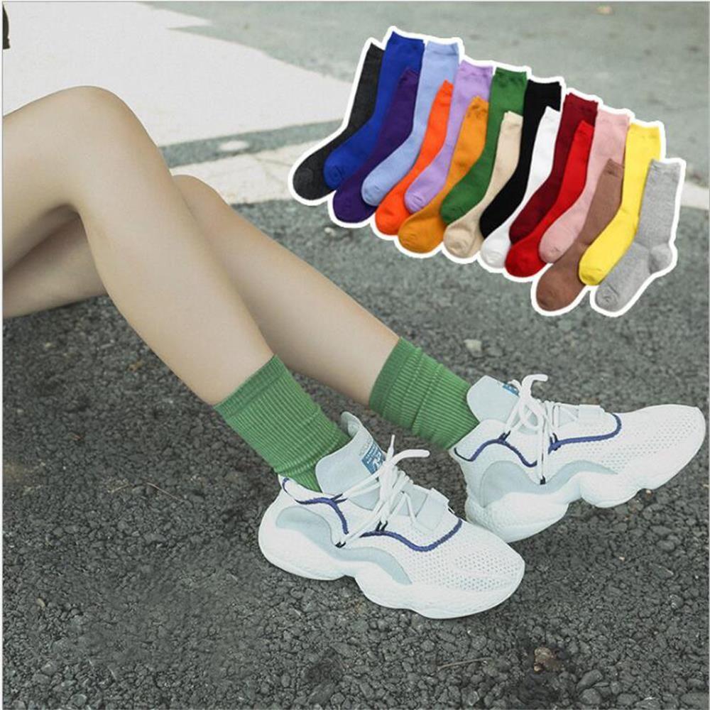 Candy Color Breathable Ankle-High Winter warm Cotton Socks Knitting Hosiery Stocking