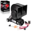 FARBIN Compact Air Horn Super Loud Electric Air Horn Includes Relay and Harness Dustproof Design DC12V 125dB for Trains Universal Dual Sound Horn Kit
