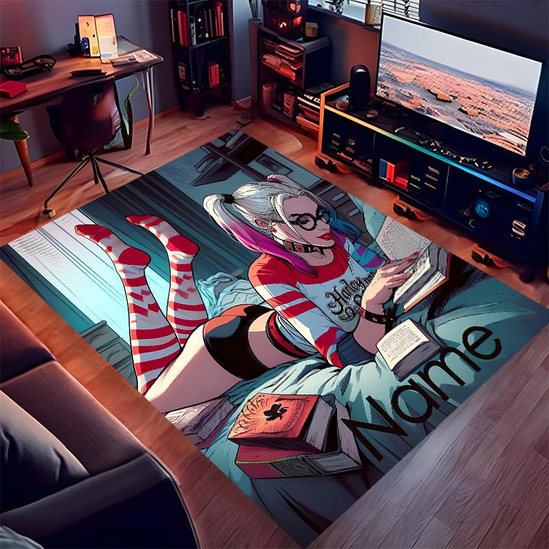 Custom personalization Harley Quinn and the Joker Print Area Rug - Soft, Washable Non-Slip Indoor Mat,Living Room,Home&Office Decorative Rug