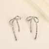 1 Pair Women Earrings Irregular Bow Shape Vintage Electroplated Ear Jewelry