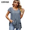 Summer Women's T-shirt Floating Mesh Printed Casual Comfortable Short Sleeve T-shirt