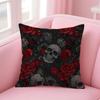 Gothic Skull Gothic Creepy Bloodcurdling Cushion Cover Pillow Case Soft Skin Friendly Fabric  Concealed Zipper