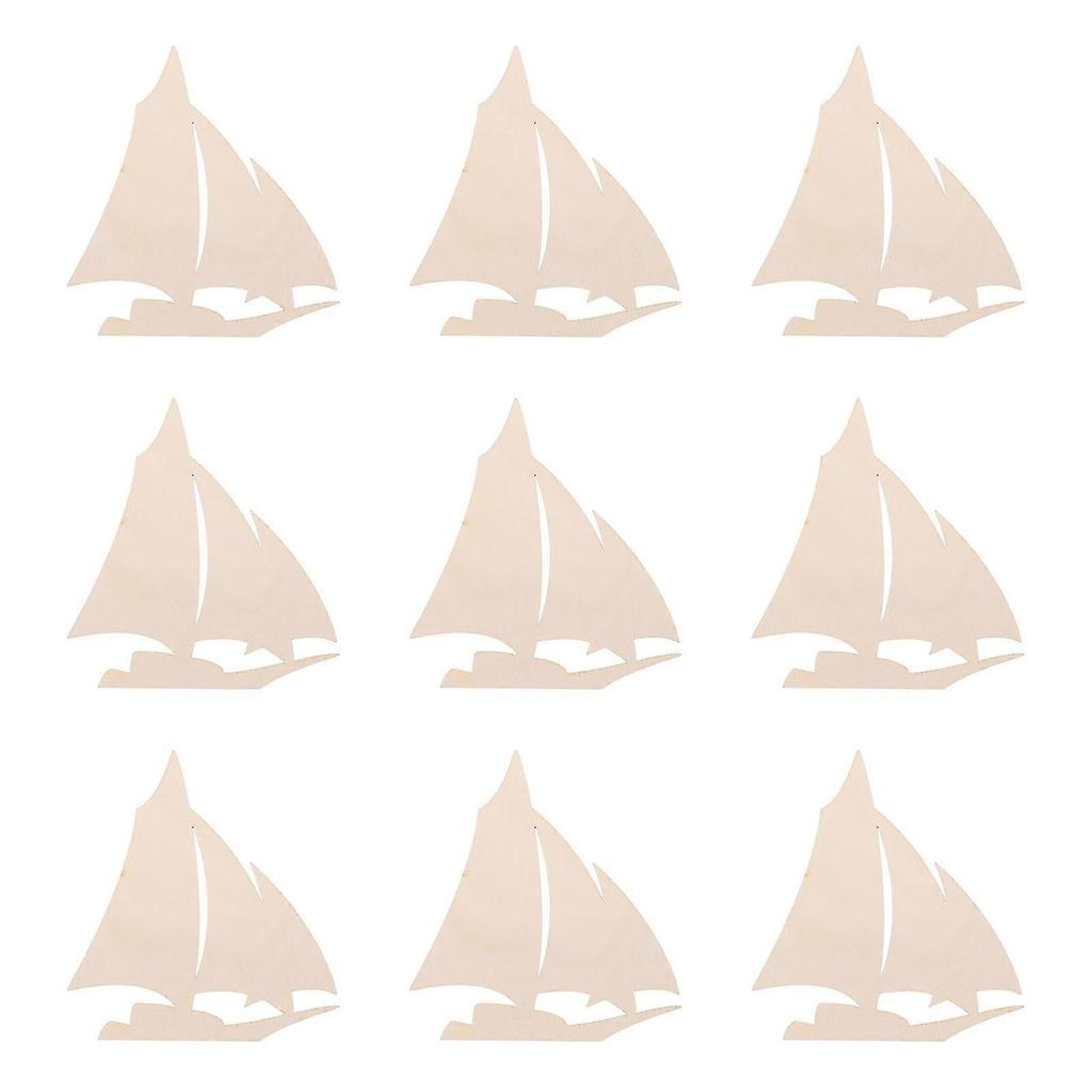 Sailboat Wooden Cutouts for Crafts, DIY Boat Model Kits, Woodworking Supplies, Laser Cut Plywood Shapes, 10 Pieces