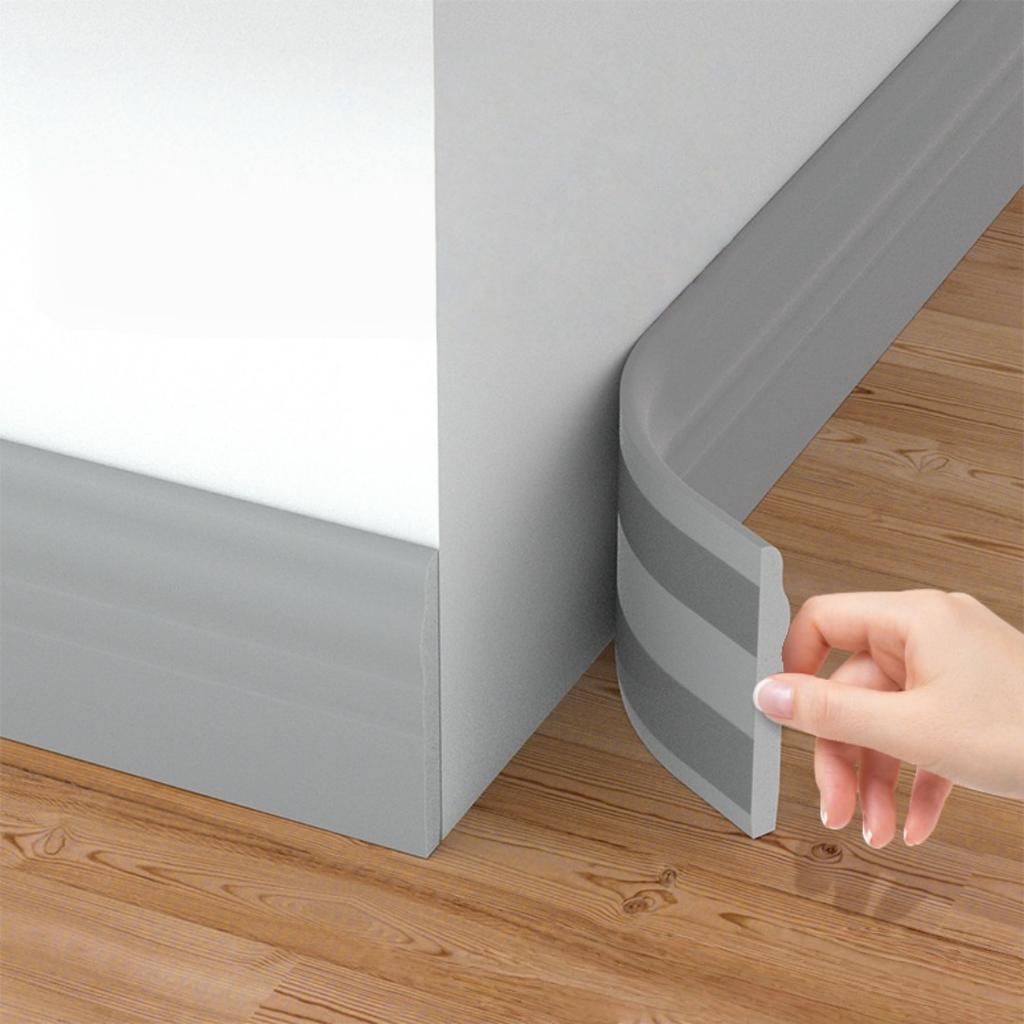 1pc 2m/78.74in Soft Skirting Board Self-Adhesive Wall Sticker Wall Corner Floor Line Renovation Ugly Decoration Strip