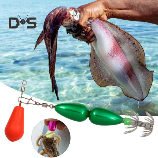 9CM/27G крючок для ловли кальмаров с разноцветными бусинами, двухслойный вертлюжный крючок-зонтик, крючок для ловли каракатицы, рыболовный крючок для ловли в пресной и соленой воде