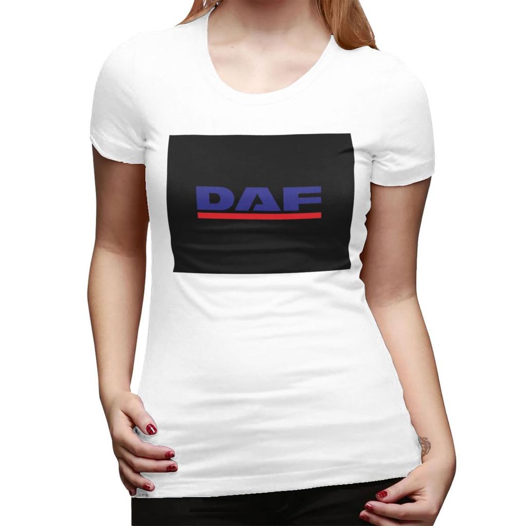 DAF Красный Дизайн Лучший Логотип Футболка для Женщин Круглый Вырез Уличная Одежда Футболки Женские С Коротким Рукавом Летняя Одежда Топы