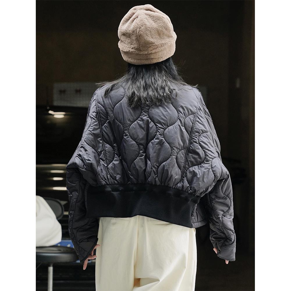 Women's Winter Japanese-Style Color-Contrast Cotton Jacket - Loose, Slim Silhouette, Casual & Warm