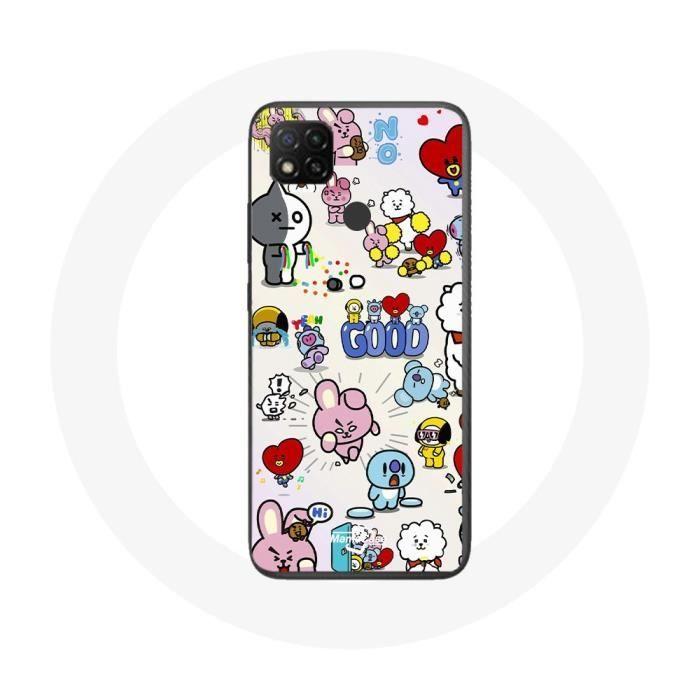 Coque pour Xiaomi Redmi 9C BTS Bangtan Sonyeondan BT21 Van Tata Chimmy Cooky Rj Koya Mang Et Shooky