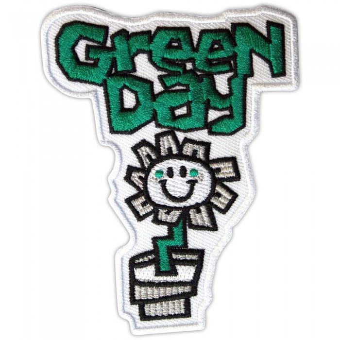 Green Day Woven Flower Pot Iron On Patch