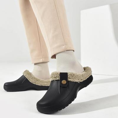 Мода Мода Мужские Хлопковые Тапочки Зимние Женские Мужские Короткие Плюшевые Тапочки Повседневные Водонепроницаемые Садовые Мужские Туфли Новые Меховые Пушистые Хлопковые Туфли