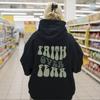 FAITH OVER FEAR, толстовки с буквенным принтом «Планета», женские толстовки высшего качества с подкладкой High Street для пары Y2k, Harajuku, свободная толстовка в готическом стиле, готическая одежда