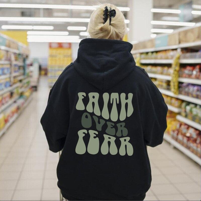 FAITH OVER FEAR, толстовки с буквенным принтом «Планета», женские толстовки высшего качества с подкладкой High Street для пары Y2k, Harajuku, свободная толстовка в готическом стиле, готическая одежда