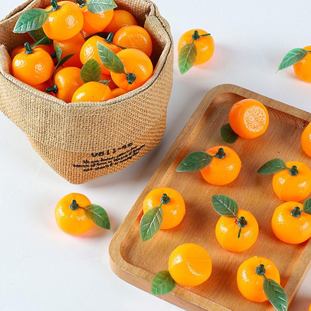 10pcs Mini Artificial Plastic Orange Handicrafts Fruit Model Fake Fruits Home Kitchen Decor