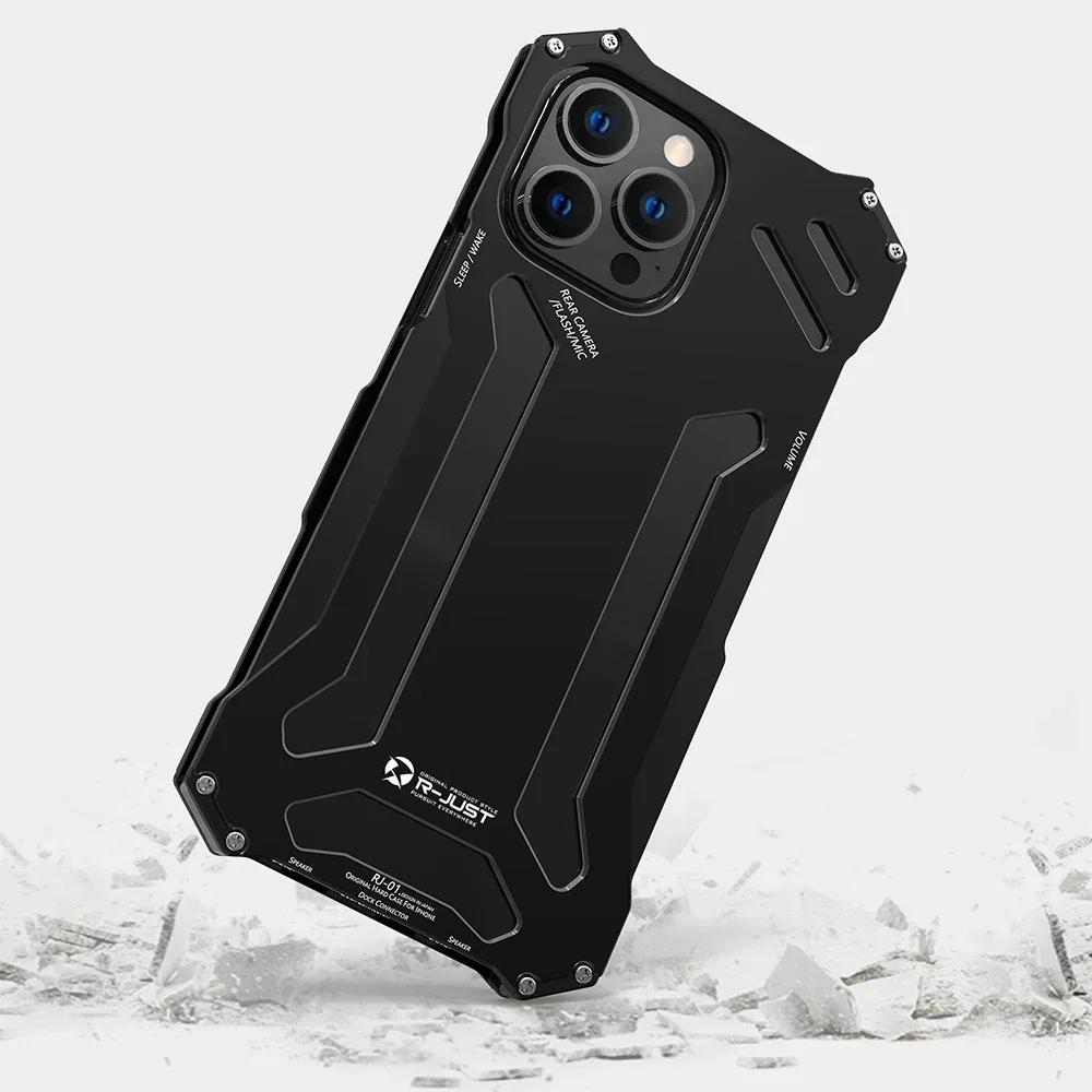 Двухслойный металлический бампер для телефона IPhone 16 15 14 Plus 13 12 16 Pro Max, алюминиевая, военная, противоударная, устойчивая к царапинам крышка