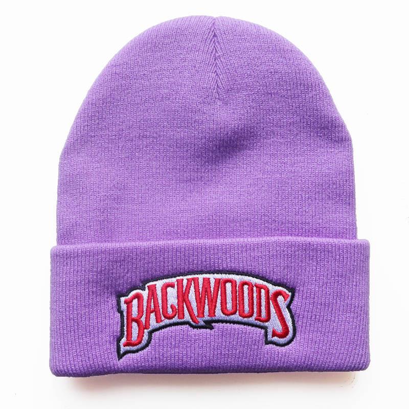 Autumn and winter letters for men and women BACKWOODS Warm knitted hat with embroidery for students, pullover hat
