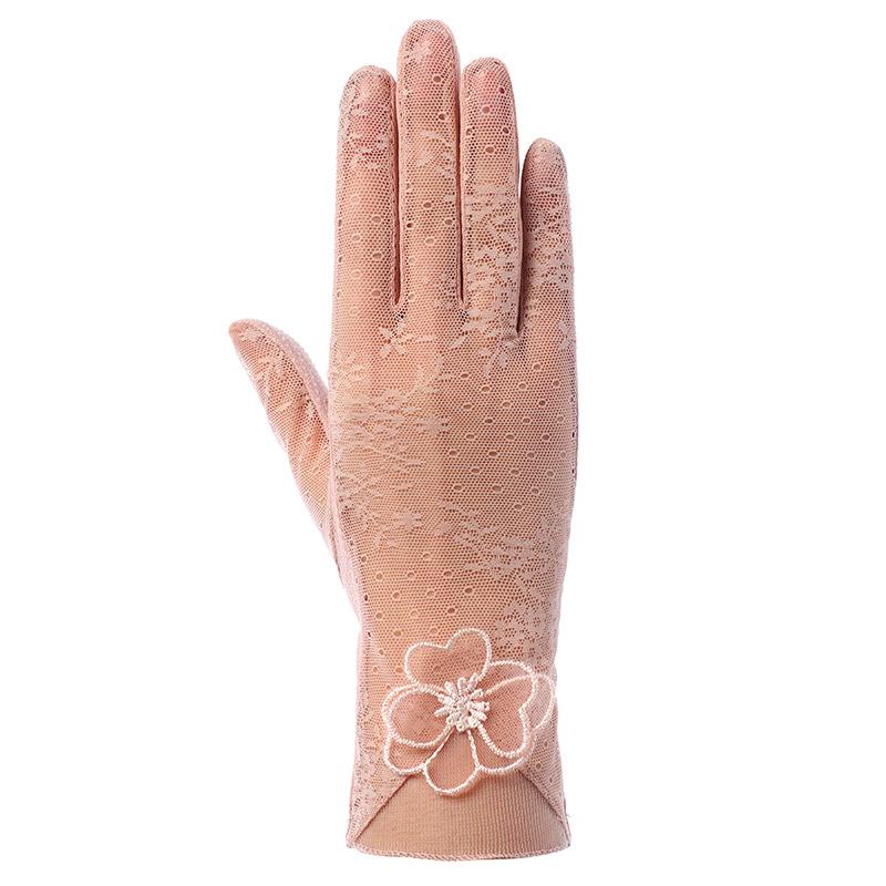 Женские перчатки для защиты от солнца Весенние и летние тонкие кружевные перчатки с сенсорным экраном Водительские дышащие уличные солнцезащитные велосипедные перчатки