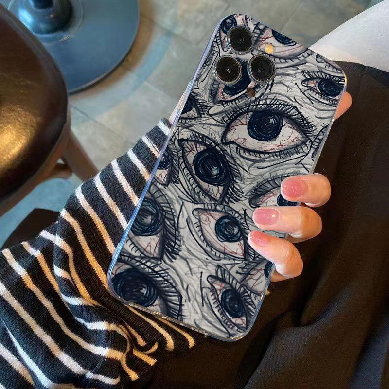 Terrify Eyes Phone Case for iPhone 17 Air 16 15 14 13 12 11 Pro Max Plus Mini Xs X 8 7 Soft Transparent Cover Fundas Accessory