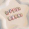 HANDMADE Artificial Nail Ultra Short Trapezoidal Candy Colored Cat Eye Phototherapy Nails Fake Nails Reusable and Removable Nails