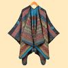 New Women's Retro Totem Thickened Warm Shawl Cape A Versatile Retro Air-conditioned Room Warm Outside