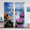 Spa Zen Sheer Voile Curtain Stone Lotus Flower Bamboo Stones Relaxing Meditation Window Tulle Curtains for Living Room Bedroom
