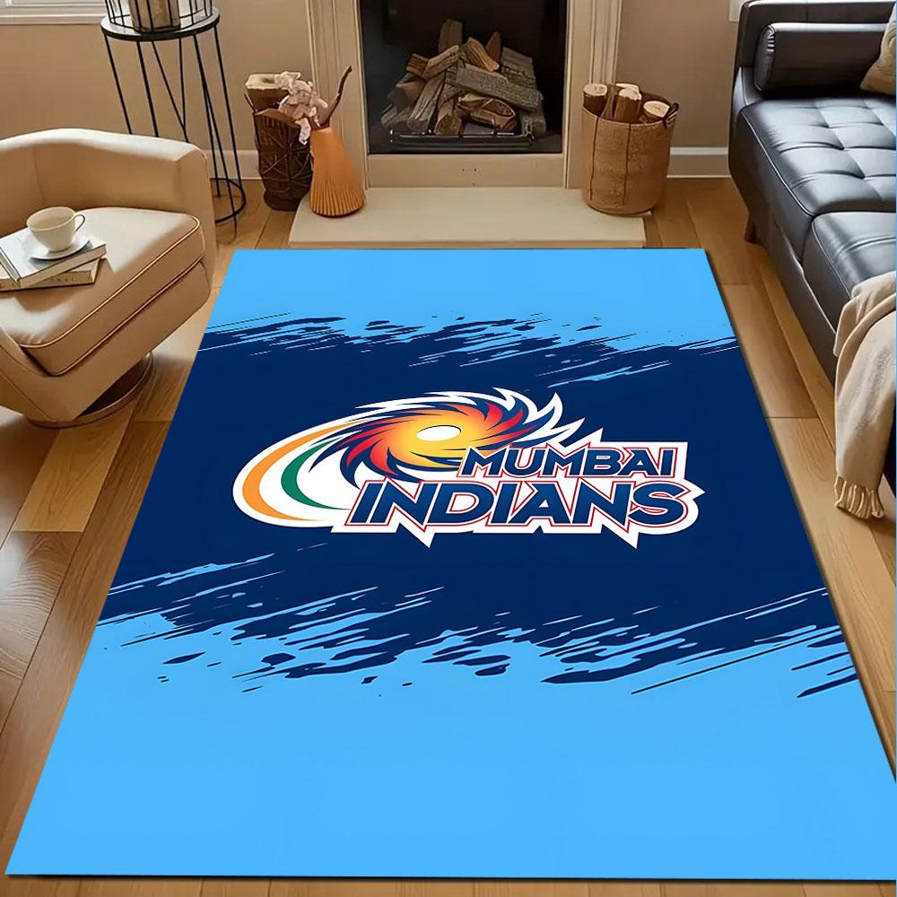 Mumbai Indians Logo Design Patterned carpet, non slip mat suitable for living room and bedroom sofas