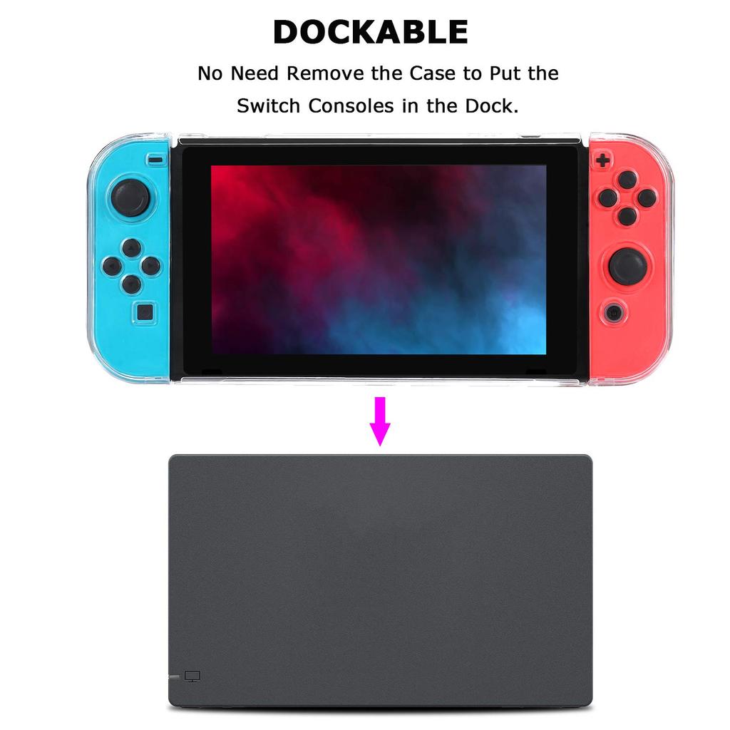 Tasikar Nintendo Switch Раздельный Прозрачный Nintendo Switch Совместимый с Док-станцией и Чехол для Контроллера Joy Cons, Чехол, Ультратонкий Чехол, (чистый)