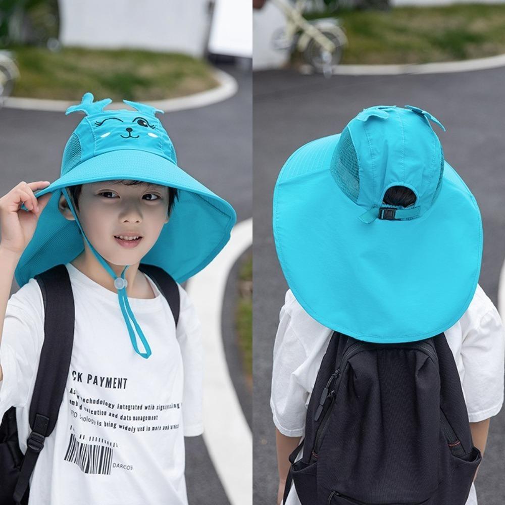 Anti-UV Fisherman Hat Wide Brim Bucket Hat New Beach Hat Boys Girls