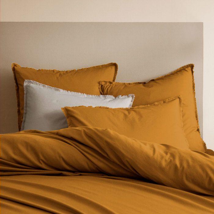 Housse De Couette Unie 100% Coton - MATT & ROSE - COTON LAVÉ - Coloris Caramel - 260x240 Cm