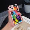 Чехлы для телефонов Ae76 Dog Color Doodle Design Soft для iPhone 16 15 14 13 12 11 Pro Max 8 Plus XR с ремешком на запястье, защитным шнурком для углов, задняя крышка
